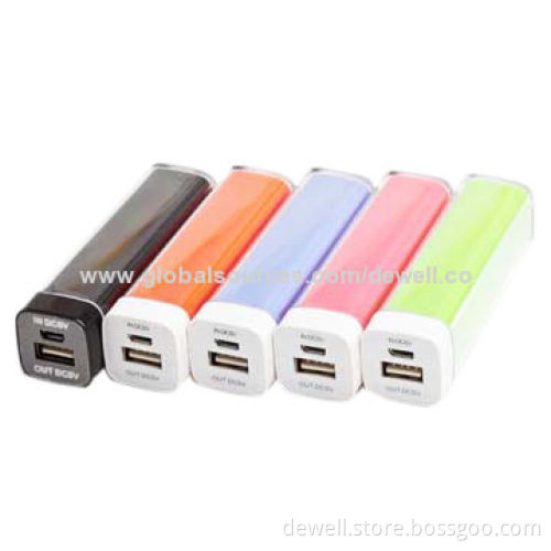 2,600mAh Super Mini Lady Use Multi-color Mobile Phone Chargers in Plastic Case for iPhone